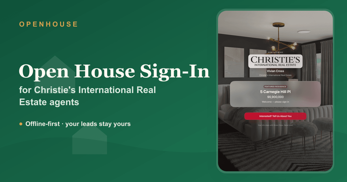 Christie's International Open House Sign-In Sheet