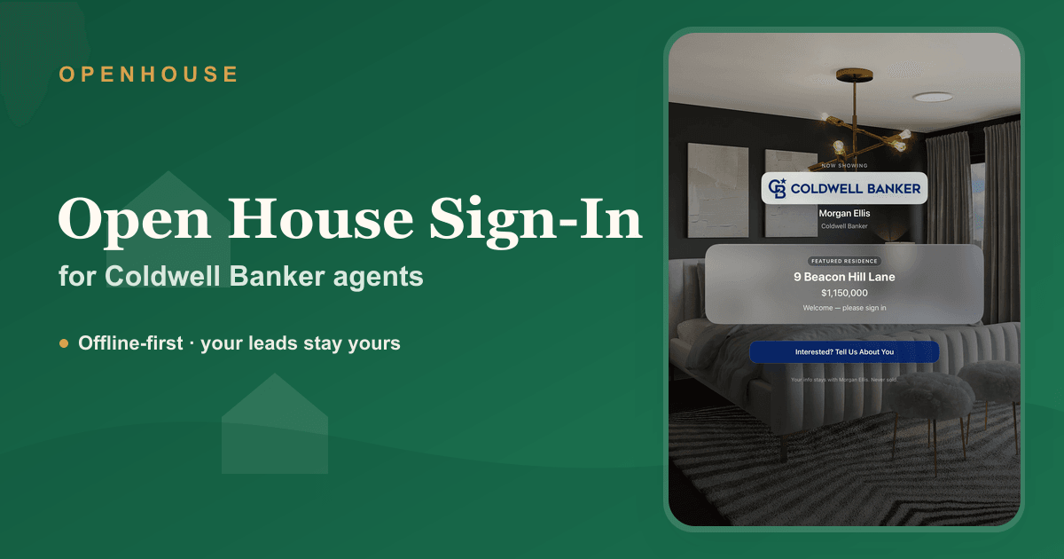 Coldwell Banker Open House Sign-In Sheet for iPad