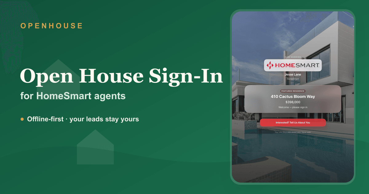 HomeSmart Open House Sign-In Sheet (iPad App)