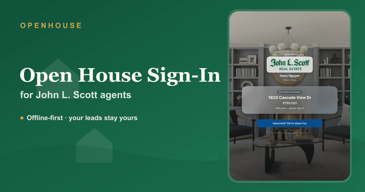 John L. Scott Open House Sign-In Sheet (iPad App)