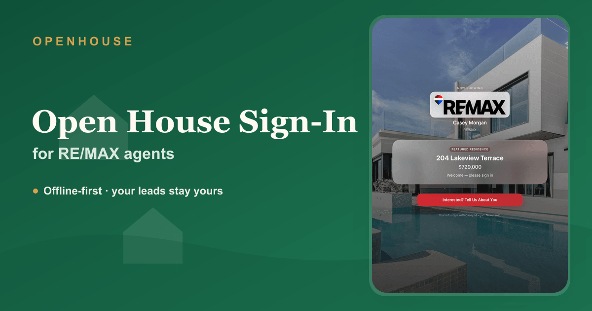 RE/MAX Open House Sign-In Sheet (App for iPad & iPhone)