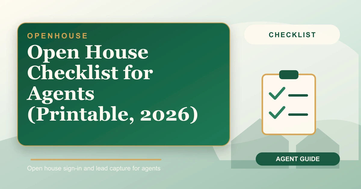 Open House Checklist for Agents (Printable, 2026)