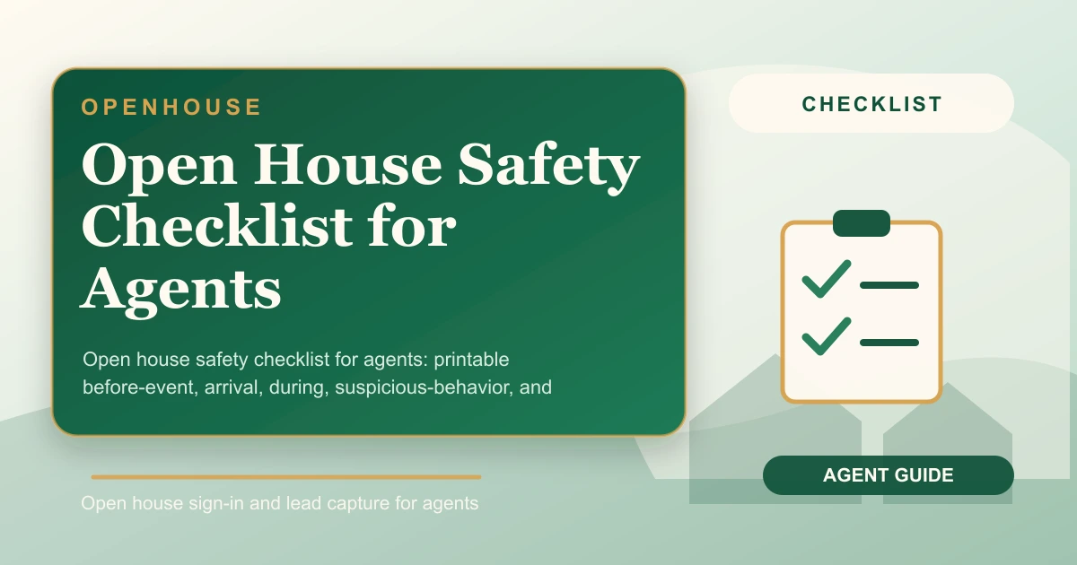 Open House Safety Checklist for Agents