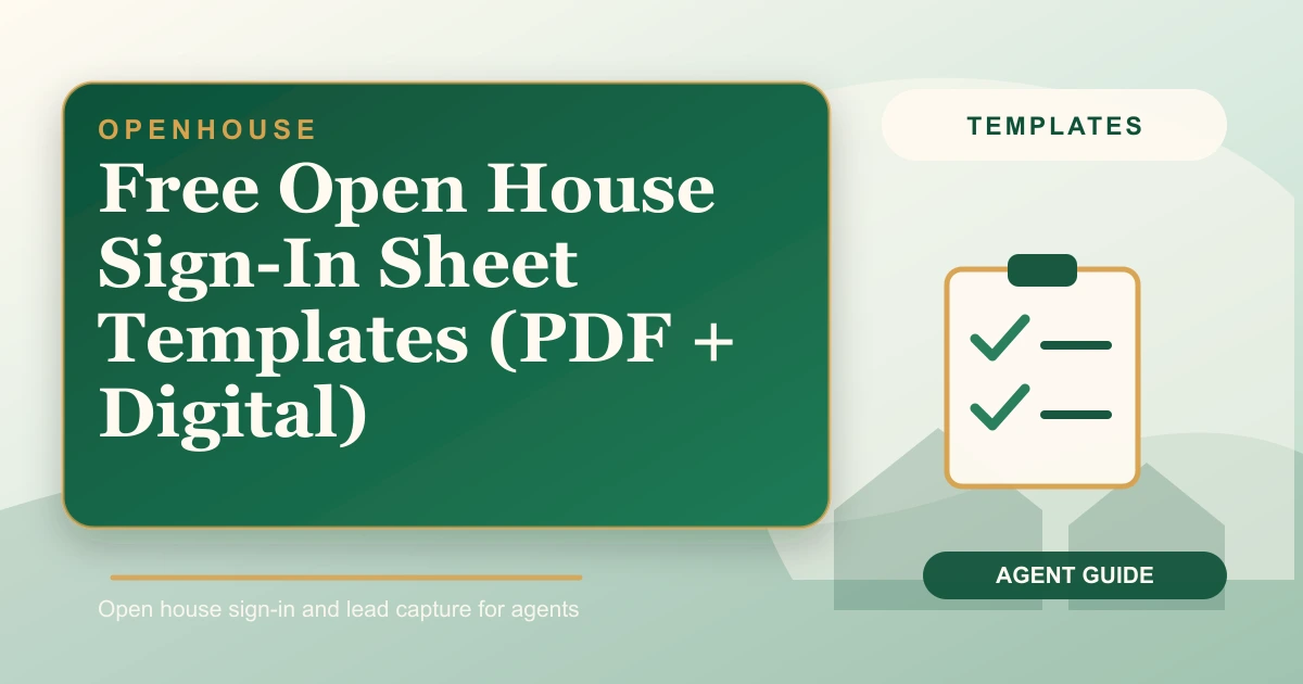 Free Open House Sign-In Sheet Templates (PDF + Digital)